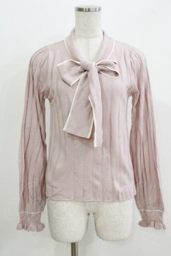 画像1: DearMyLove / リボンニット M ピンク H-26-03-29-066-EL-TO-NS-ZH