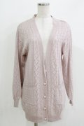 Amavel / ハート透かしあみロングカーディガン Fee ピンク H-26-03-29-067-CA-TO-NS-ZH