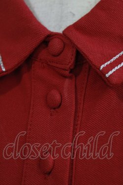 画像4: Fi.n.t / チェーンステッチロゴ刺繍ポロシャツ Free RED H-26-03-29-068-CA-TS-NS-ZH