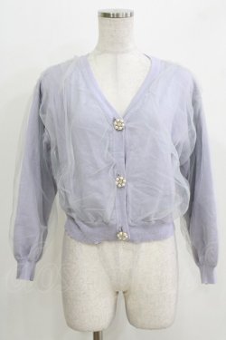 画像1: evelyn / チュールカーディガン Free ブルー H-26-03-29-069-LO-TO-NS-ZH