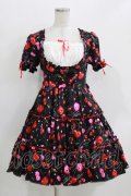 metamorphose / Vintage Cherryティアードワンピース Free ブラック H-26-03-29-008-ME-OP-NS-ZH