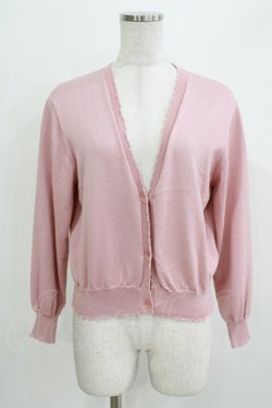 画像1: F&A / シアーフラワー釦UVカットニットカーディガン Free PINK H-26-03-29-080-LO-TO-NS-ZH