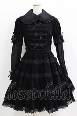 画像1: Innocent World / 別珍ワンピース Free ブラック H-26-03-29-011-IW-OP-NS-ZH