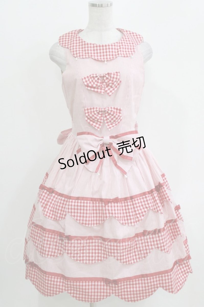 画像1: metamorphose / スカラップジャンパースカート Free レッド H-26-03-29-012-ME-OP-NS-ZH (1)