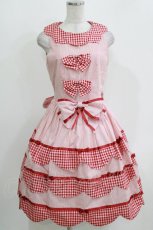 画像1: metamorphose / スカラップジャンパースカート Free レッド H-26-03-29-012-ME-OP-NS-ZH (1)