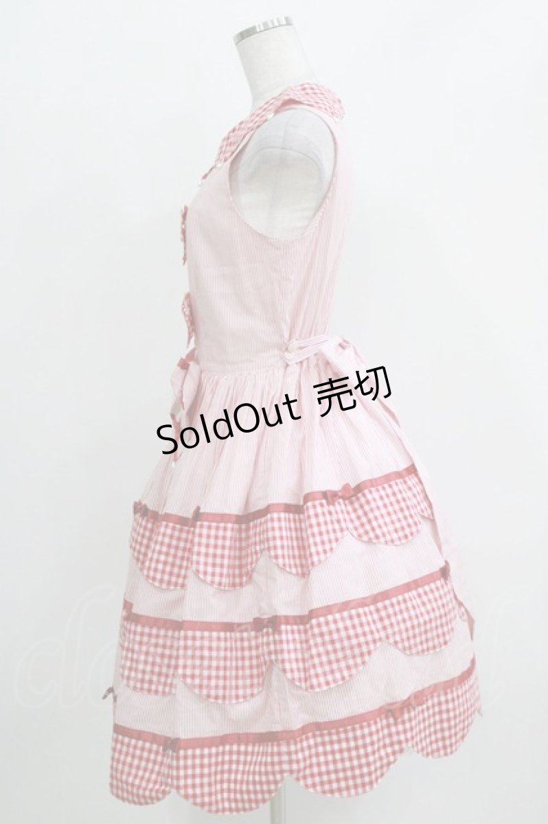 画像2: metamorphose / スカラップジャンパースカート Free レッド H-26-03-29-012-ME-OP-NS-ZH (2)