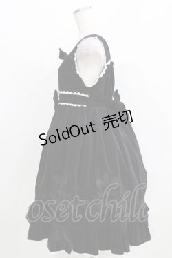 画像2: metamorphose / 刺繍入り別珍ハイウエストジャンパースカート Free ブラック H-26-03-29-013-ME-OP-NS-ZH