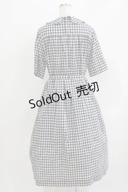 画像3: Jane Marple / シャーリングギンガムリボントリムドレス  ブラック H-26-03-30-025-JM-OP-KB-ZH
