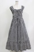 Jane Marple / シャーリングギンガムキャミソールドレス  ブラック H-26-03-30-026-JM-OP-KB-ZH