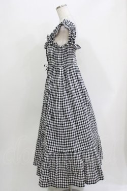 画像2: Jane Marple / シャーリングギンガムキャミソールドレス  ブラック H-26-03-30-026-JM-OP-KB-ZH