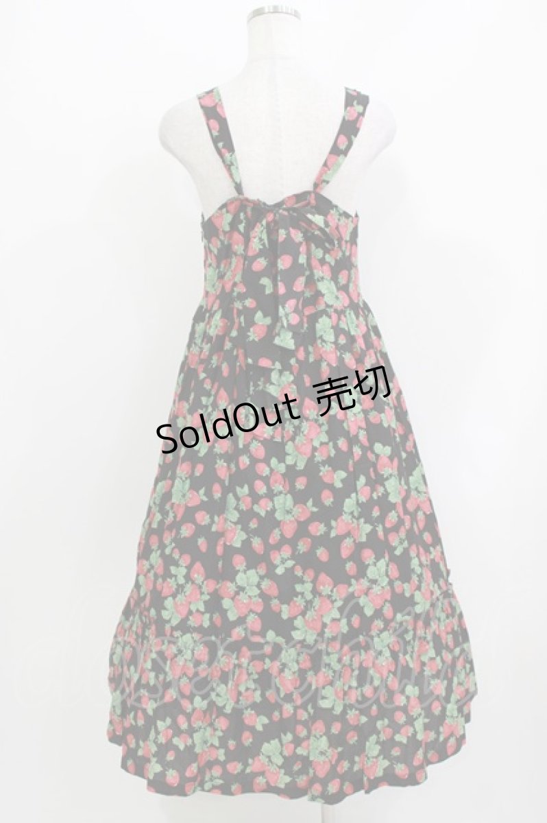 画像3: Jane Marple / Strawberry garden Strap dress M ブラック H-26-03-30-029-JM-OP-KB-ZH (3)