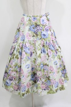 画像1: Jane Marple Dans Le Salon / Jardin Des Fleursのドレススカート  ミント H-26-03-30-032-JM-SK-KB-ZH