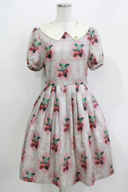 画像1: Leur Getter / Cherry Lace袖付ワンピース M ピンク H-26-03-30-035-LU-OP-KB-ZH