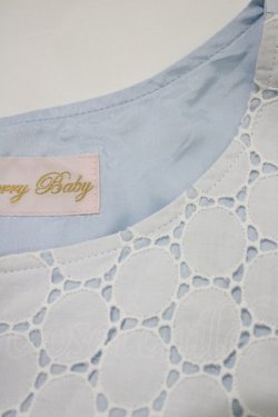 画像5: Sherry Baby / レースとボーダーのワンピース  サックス H-26-03-30-036-LO-OP-KB-ZH