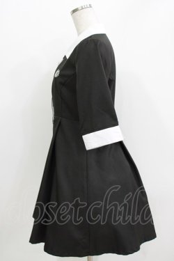 画像2: HELL CAT PUNKS / シャツワンピース  黒×白 H-26-03-30-045-PU-OP-KB-ZH