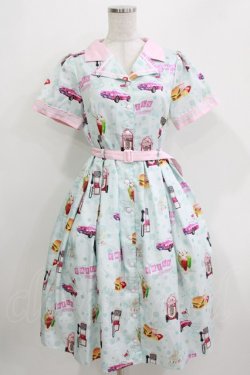画像1: Emily Temple cute / アメリカンダイナーワンピース  サックス H-26-03-30-047-ET-OP-KB-ZH