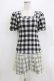 画像1: Emily Temple cute / 裾チュールギンガムワンピース  ブラック H-26-03-30-049-ET-OP-KB-ZH (1)