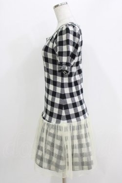 画像2: Emily Temple cute / 裾チュールギンガムワンピース  ブラック H-26-03-30-049-ET-OP-KB-ZH