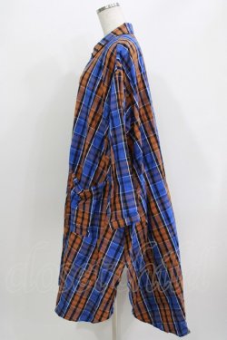 画像2: Candy Stripper / FLARE CHECK SHIRTワンピース  ブルー H-26-03-30-053-PU-OP-KB-ZH