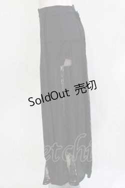画像2: PUNK RAVE / Sexy Long Chiffon Lace Split Gothic Skirt XS ブラック H-26-03-30-056-PU-SK-KB-ZH