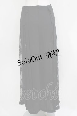 画像3: PUNK RAVE / Sexy Long Chiffon Lace Split Gothic Skirt XS ブラック H-26-03-30-056-PU-SK-KB-ZH