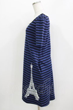 画像2: MILK / ボンジュールワンピース  ネイビー×ブルー×オフ衿 H-26-03-30-059-ML-OP-KB-ZH