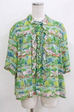 画像1: Jane Marple Dans Le Salon / Sunnyside town granny’s blouse  ブルーグレイ H-26-03-30-063-JM-BL-KB-ZH