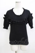 Shirley Temple / ラメフリルパフニット  黒 H-26-03-30-066-ET-TO-KB-ZH