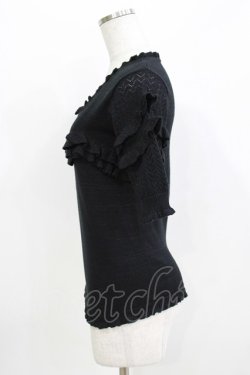 画像2: Shirley Temple / ラメフリルパフニット  黒 H-26-03-30-066-ET-TO-KB-ZH