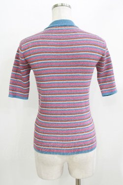 画像3: Candy Stripper / LAME BORDER KNIT  PINK×LIGHT BLUE H-26-03-30-067-PU-TO-KB-ZH