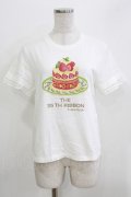 Jane Marple / Anniversary cakes Tシャツ  オフホワイト H-26-03-30-070-JM-TO-KB-ZH