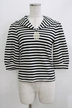 画像1: Shirley Temple / ボーダーセーラーカットソー  ブラック H-26-03-30-071-ET-TO-KB-ZH