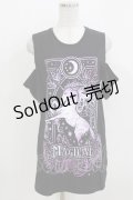 Restyle / Magical Unicorn Cold Shoulder T-shirt M ブラック×パープル H-26-03-30-075-GO-TO-KB-ZH