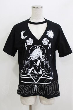画像1: Restyle / Witch＆Cats T-shirt S ブラック H-26-03-30-077-GO-TO-KB-ZH