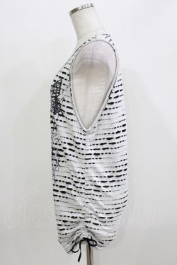 画像2: PEACE NOW / サイドギャザータンク  ホワイト×ブラック H-26-03-30-078-PU-TO-KB-ZH