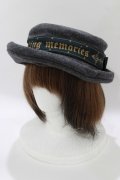 Jane Marple / グログランリボンウールハット  グレー×グリーン H-26-03-30-079-JM-AC-KB-ZH