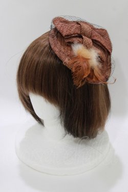 画像1: Jane Marple Dans Le Salon / フェザーリボンストローキャノティエ  茶 H-26-03-30-080-JM-AC-KB-ZH