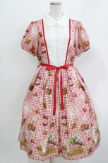 画像1: Melody BasKet / Strawberry picnicピンタックワンピース M レッド H-26-03-30-010-LO-OP-KB-ZH (1)
