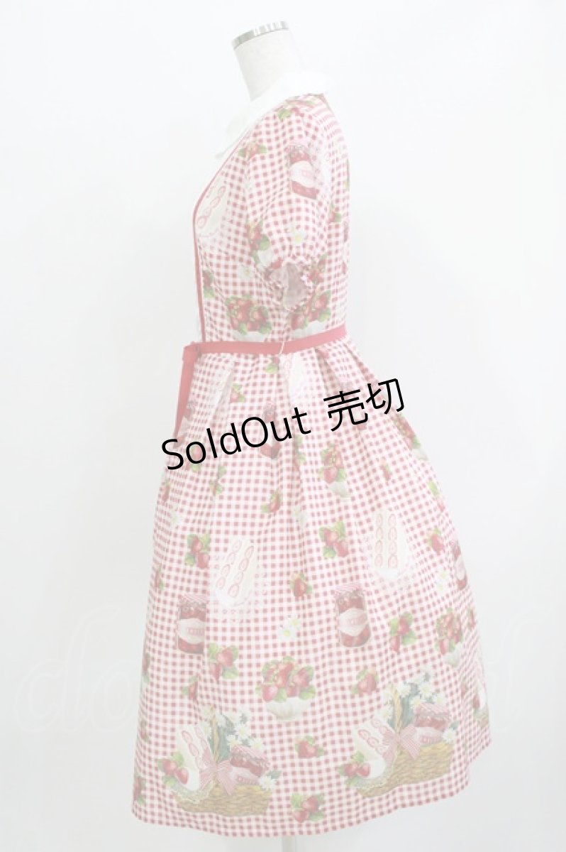 画像2: Melody BasKet / Strawberry picnicピンタックワンピース M レッド H-26-03-30-010-LO-OP-KB-ZH (2)