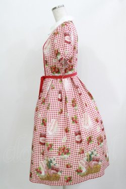 画像2: Melody BasKet / Strawberry picnicピンタックワンピース M レッド H-26-03-30-010-LO-OP-KB-ZH
