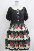 Leur Getter / Antique Lace Strawberry袖付きワンピース L ブラック H-26-03-30-002-LU-OP-KB-ZH