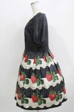 画像2: Leur Getter / Antique Lace Strawberry袖付きワンピース L ブラック H-26-03-30-002-LU-OP-KB-ZH (2)