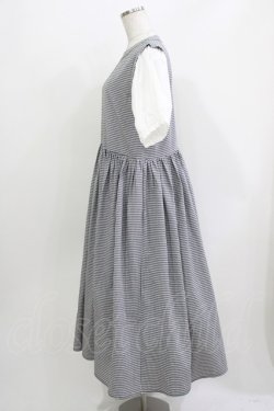 画像2: merry jenny / checkドッキングパフワンピース  ブラック H-26-03-30-018-LO-OP-KB-ZH