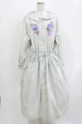 Jane Marple Dans Le Salon / Jardin Des Fleurs Embroideryドレス  ミント H-26-03-30-020-JM-OP-KB-ZH
