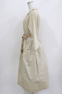 画像2: Jane Marple / フレンチロゴリボンタブリエドレス  ライトベージュ×フレンチマスタード H-26-03-30-021-JM-OP-KB-ZH