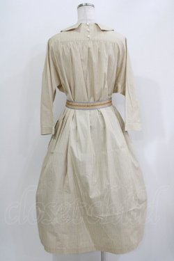 画像3: Jane Marple / フレンチロゴリボンタブリエドレス  ライトベージュ×フレンチマスタード H-26-03-30-021-JM-OP-KB-ZH