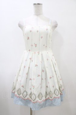 画像1: Ank Rouge / ローズストライプジャンパースカート M オフ H-26-04-01-044-CA-OP-NS-ZH