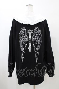 画像2: Honey Cinnamon / フリル襟トレーナー Free ブラック H-26-04-01-047-LO-TO-NS-ZH