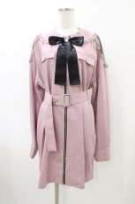 画像1: Ank Rouge / ビジューリボンBigシャツ M ピンク H-26-04-01-048-CA-BL-NS-ZH (1)