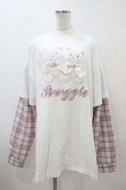 画像1: Ank Rouge / ふたごくまちゃんロンTe M オフ/ピンク H-26-04-01-051-CA-TS-NS-ZH